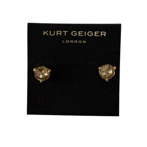Kurt Geiger London champagne crystals / gold-tone setting stud earrings